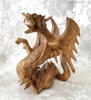 Drache mit Flügel - Holz braun